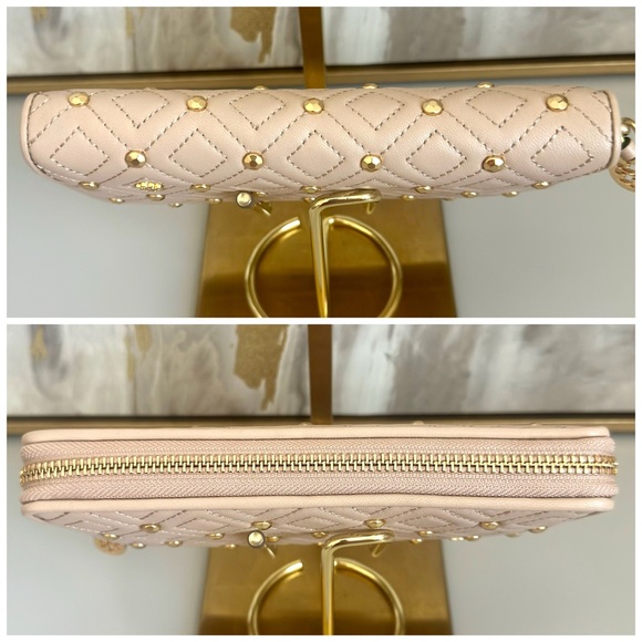 NWT Tory Burch Quilted Fleming Stud Continental Wallet in Goan Sand - Picture 10 of 11